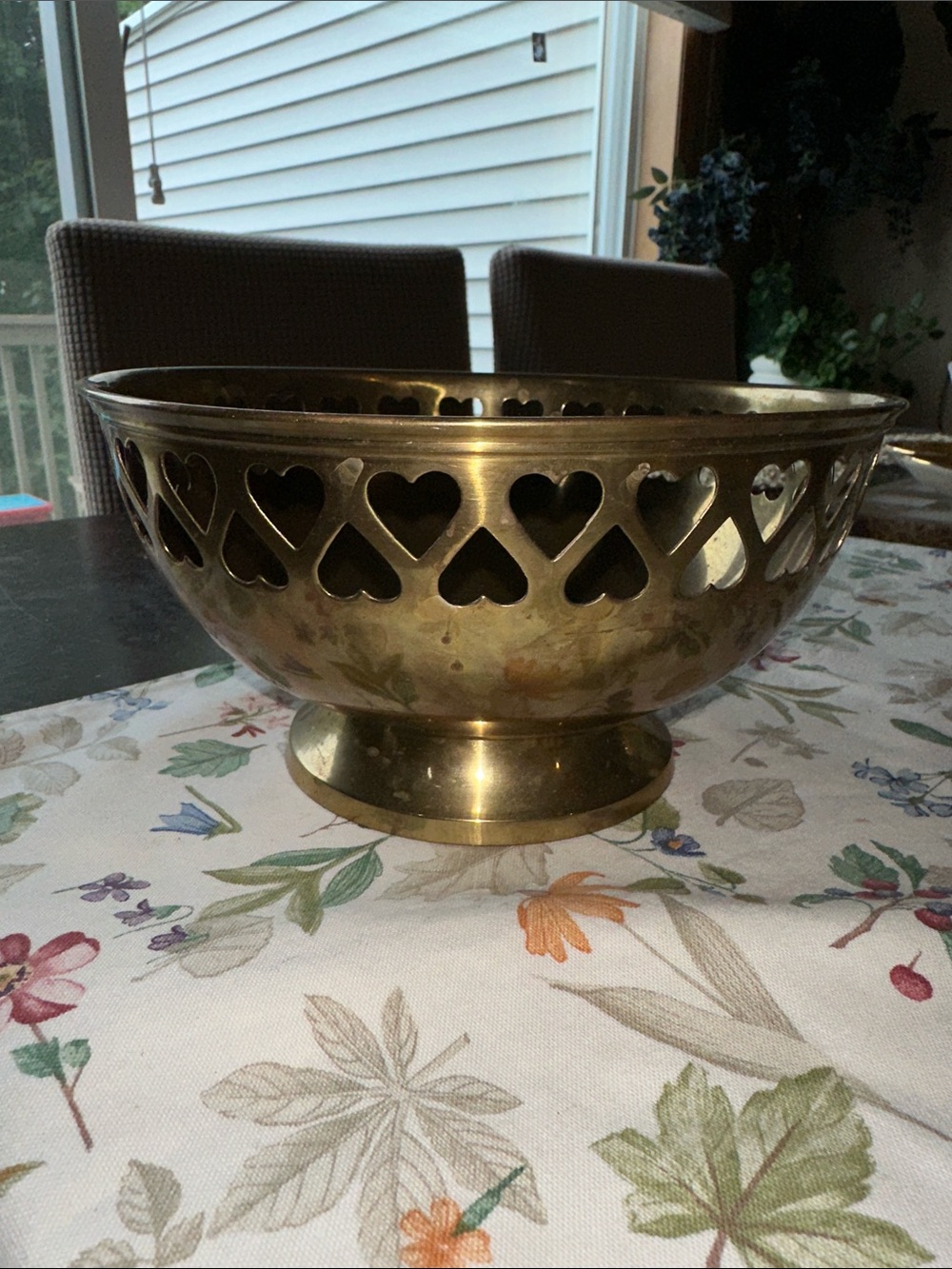 Brass Heart Cutout Decorative Bowl